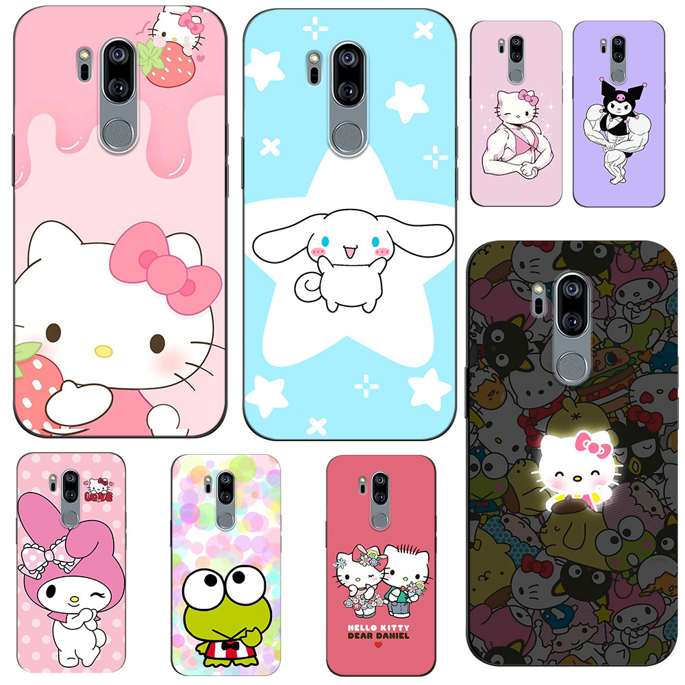 Ốp Lưng Lg G7 Thinq Ốp Điện Thoại Đôi Anime Đen Hồng Cute Hello Kitty Koromi Melody Màu Xanh Ếch Xan