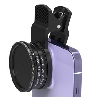 Knightx 37mm Kẹp Điện Thoại Lăng Kính Lọc ND Macro Lens CPL Star Filter Cho Điện Thoại Di Động Phụ Kiện