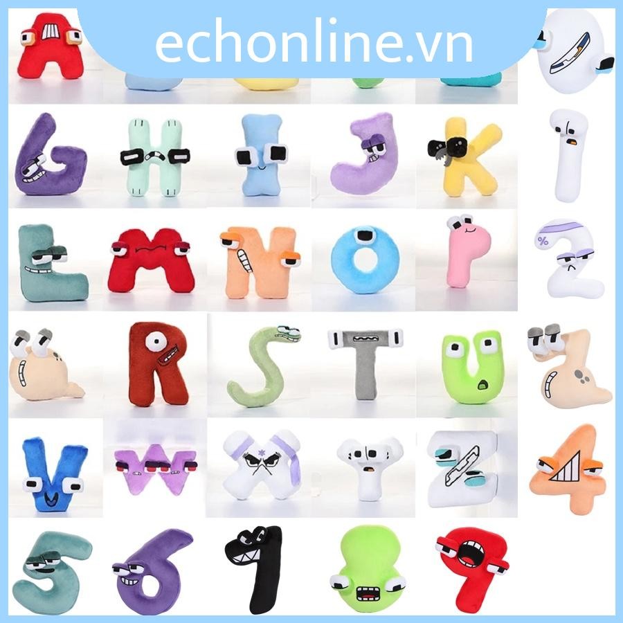 10/21cm Alphabet Lore Puzzle Plush Toy Letter A Number From Zero To Nine Plush Doll Đồ chơi trẻ em Q