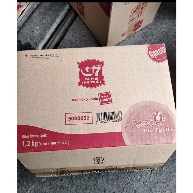 【Gesh bag】 Đen không đường B100 Cà phê G7 hòa tan đen Bịch 100 sachets (Gói)