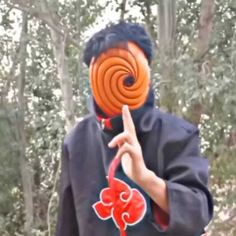 Naruto COSPLAY Mask A Feixiao Mặt nạ Halloween Sasuke với Mũ đội đầu đất Đạo cụ nhựa