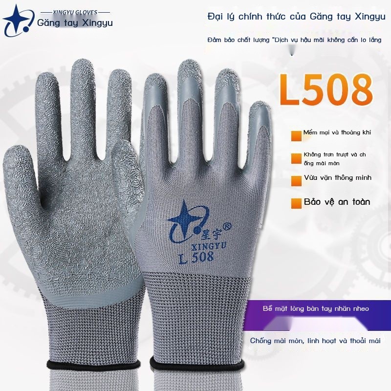 [SẴN-RẺ]  Găng tay bảo hộ lao động Xingyu chính hãng L508 chống nhăn chống mài mòn làm việc chống t
