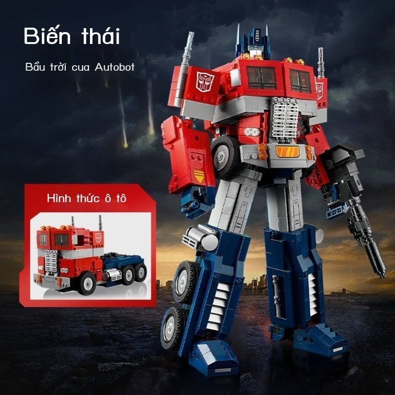 [Ảnh thật/Sẵn] Tương thích với Lego Optimus Prime khối xây dựng biến hình mecha King Kong robot mô