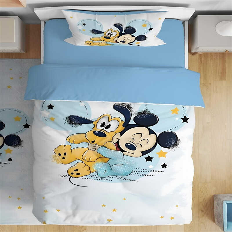 Home Minnie Duvet Microfiber Quilt Cover Pillowcase Single Double Bed Multi-Size Bedding Multi-P