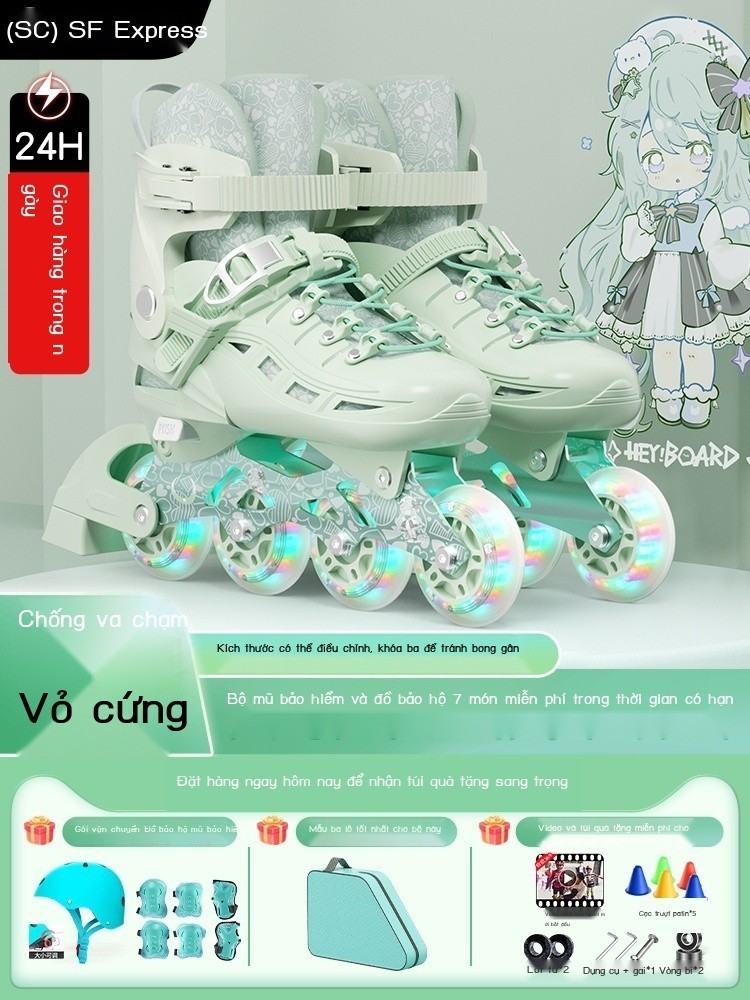 Giày trượt patin cho bé gái giày trượt patin cho bé gái trẻ em mới bắt đầu chuyên nghiệp cho bé gái