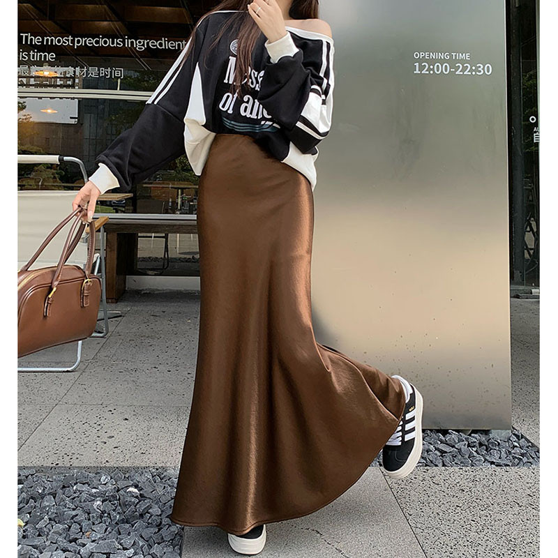 78858 Váy đuôi cá Satin dài lưng thun | BigBuy360 - bigbuy360.vn