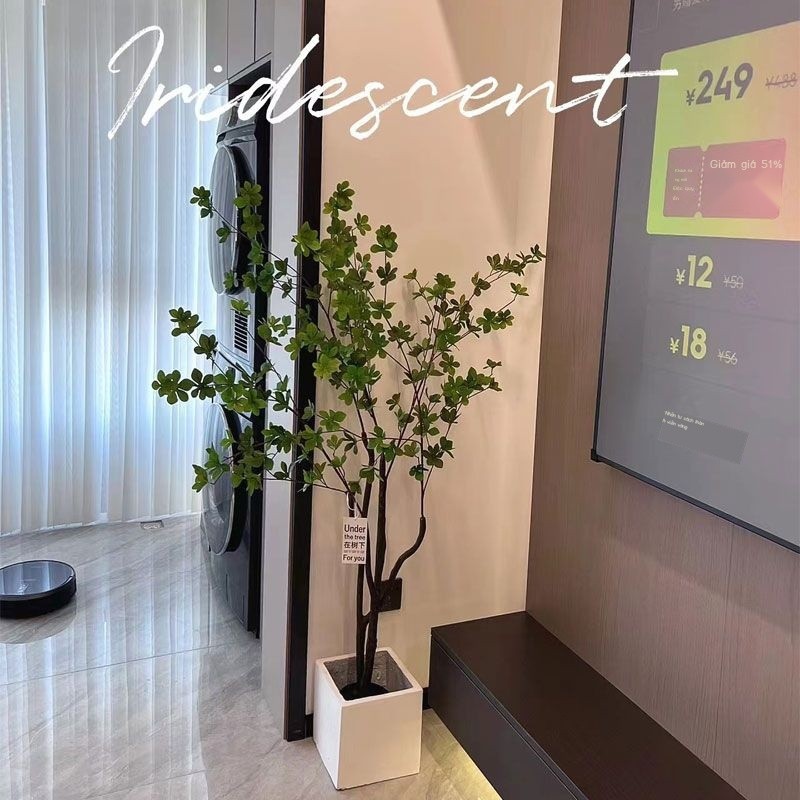 [Siêu Hot]  Đồng hồ treo mô phỏng cây xanh cây xanh giả trang trí cây xanh cây trồng trong nhà ánh