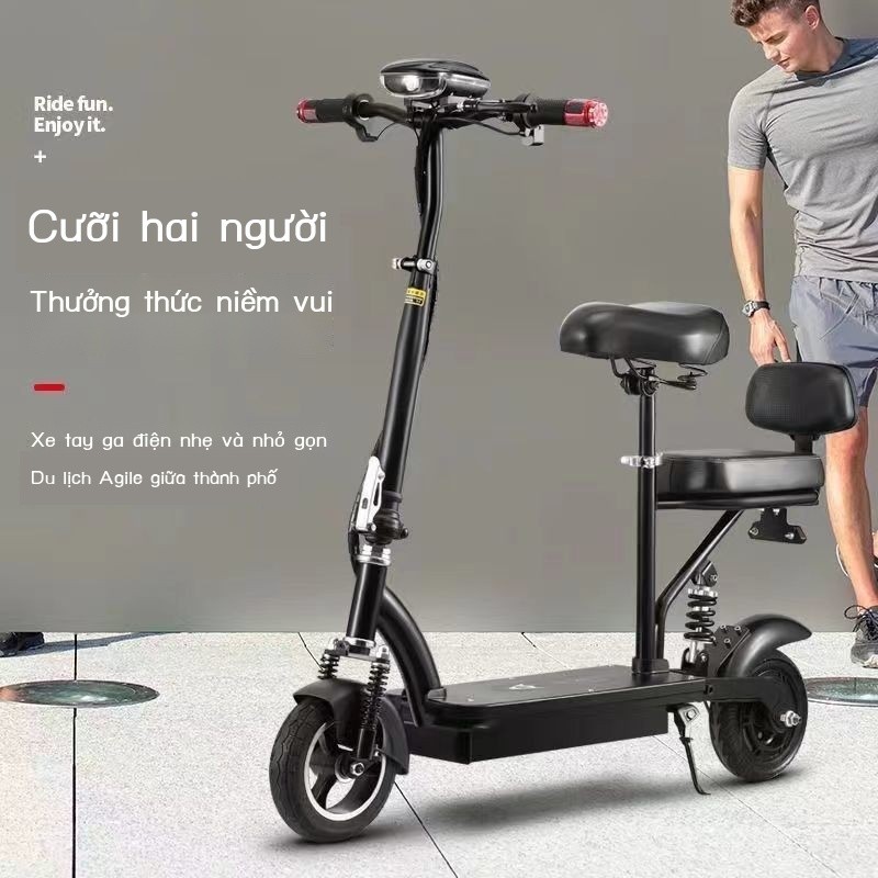 Xe Scooter Điện Xe Scooter Cha Mẹ-Con Xe Scooter Hai Người Xe Scooter Mini Gấp Hai Bánh Xe Scooter