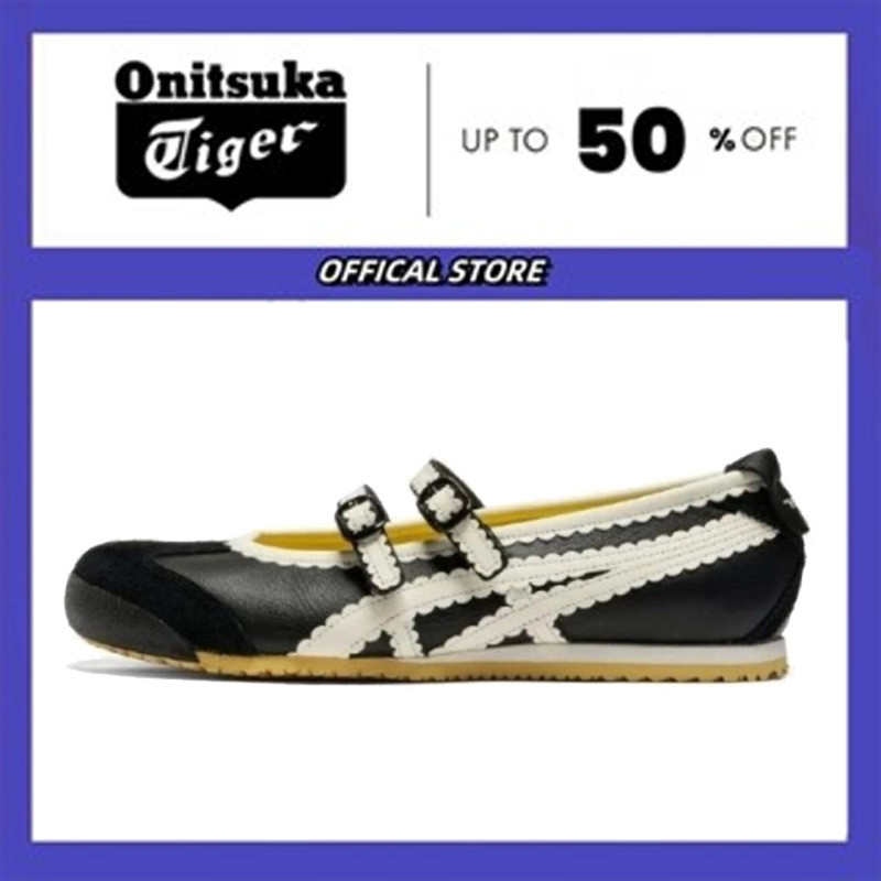 100% ORIGINAL Tiger MEICO 66 Women's Mary Jane Shoes Anti Slip Casual Shoes Black White