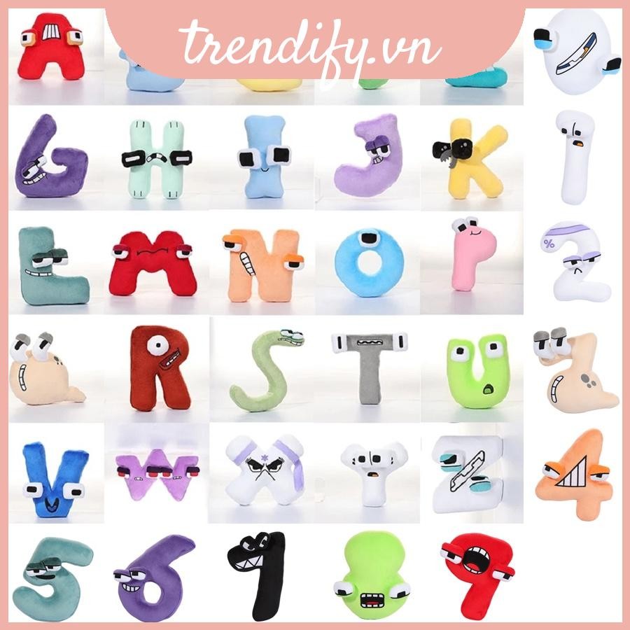 10/21cm Alphabet Lore Puzzle Plush Toy Letter A Number From Zero To Nine Plush Doll Đồ chơi trẻ em Q