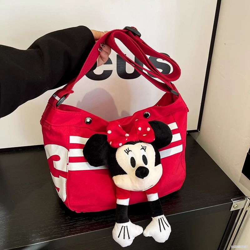Mickey Canvas Crossbody Bag Bag Bag Túi Túi TOTE