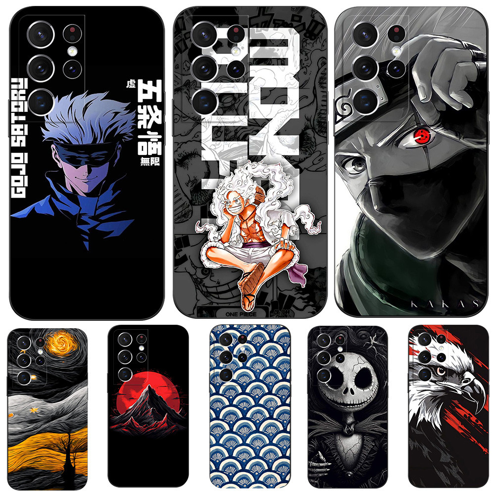 Ốp Lưng Samsung Galaxy S21 Ultra Ốp lưng Silicon Ốp Lưng Màu Đen tpu Cool Anime