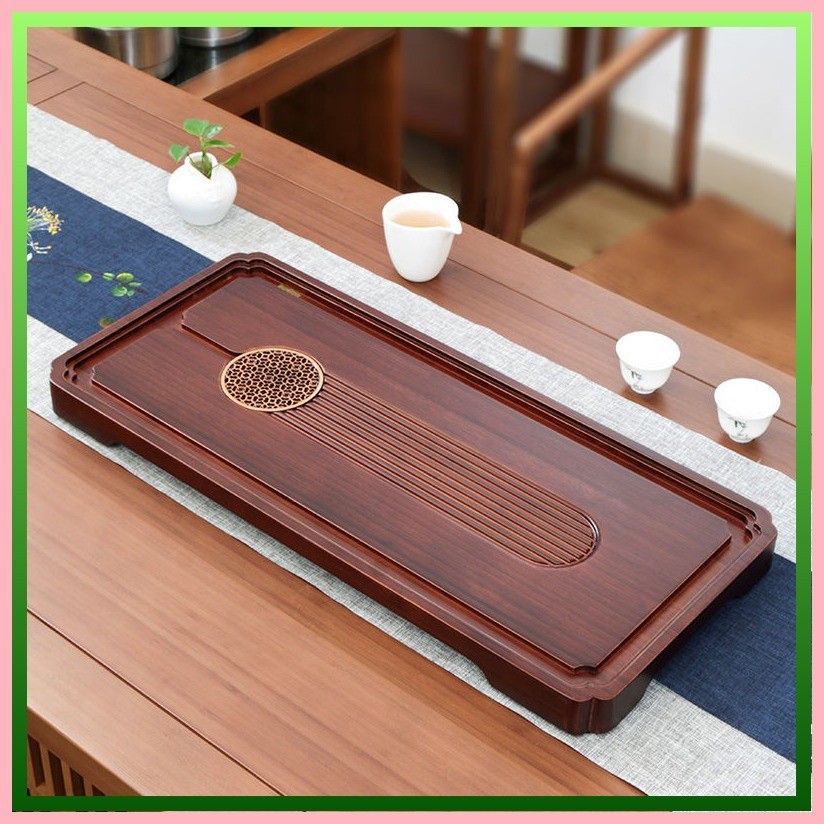 Khay trà tre nặng Baichuan-Kích thước lớn dành cho hộ gia đình-Loại thoát nước-Văn phòng sang trọng