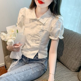  Mùa hè Phong cách mới cải tiến Sườn xám phong cách cổ điển Phong cách Cộng hòa Thiết kế áo thun ngắn tay Trung Quốc mới dành cho nữ