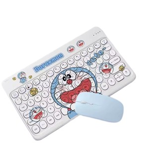 10 inch Bluetooth Doremon Bàn Phím Và Bộ Chuột Sanrio Kuromi Không Dây Sạc Bàn Phím Cho Laptop Điện Thoại Cô Gái Quà Tặng 