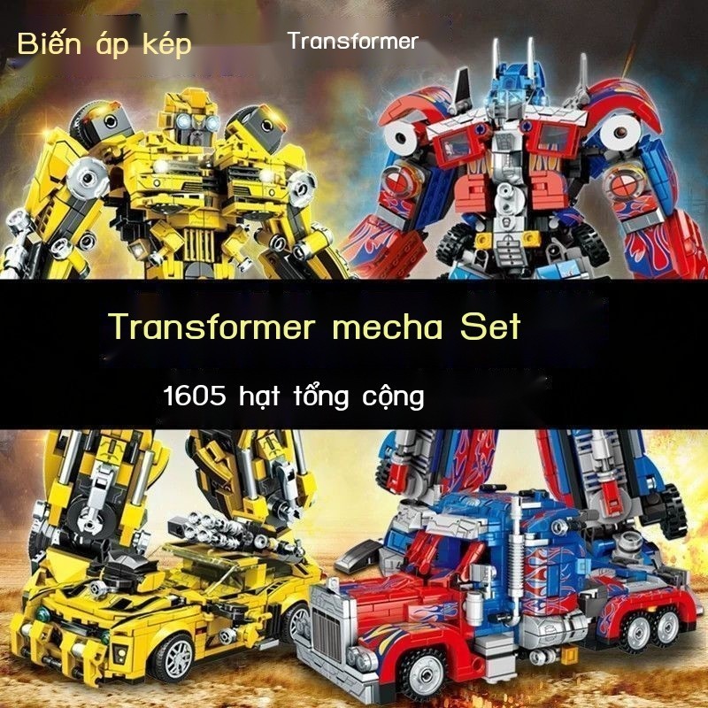 Tương thích với LEGO Bricks Optimus Prime Hai Robot Biến Hình King Kong Prime Bumblebee Đồ Chơi Xây