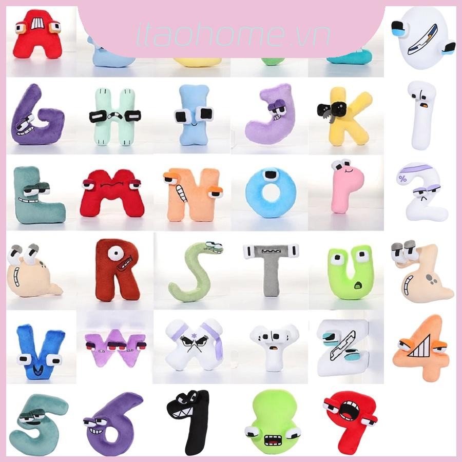 10/21cm Alphabet Lore Puzzle Plush Toy Letter A Number From Zero To Nine Plush Doll Đồ chơi trẻ em Q