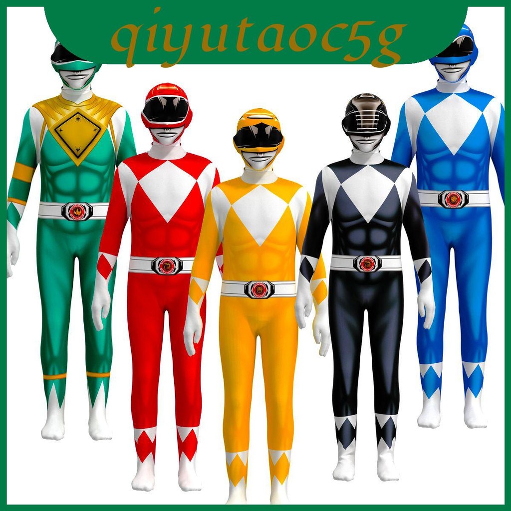 Rangers Power Trang Phục Trẻ Em Người Lớn Cosplay Lạ Mắt Đầm Siêu Anh Hùng Áo liền quần Đảng