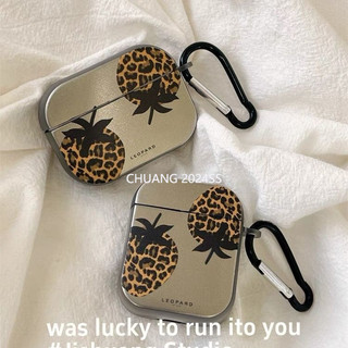 Ins Hot Girl Leopard Print Strawberry Tai nghe bảo vệ Bluetooth không dây