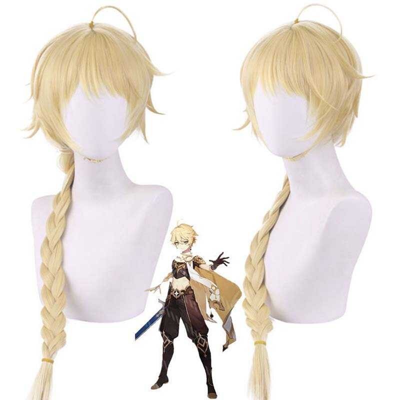 Aether Genshin Impact Lumine Tiền Phong Cách Props Chịu Nhiệt Inghora Hotaru Cosplay Wigs