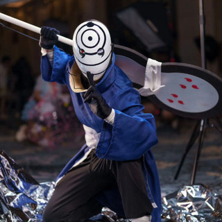 【1067Bộ Sưu Tập Người】Naruto Obito cos Uchiha Fuyu. cosplay Bộ trang phục quạt tròn, mặt nạ phát sá