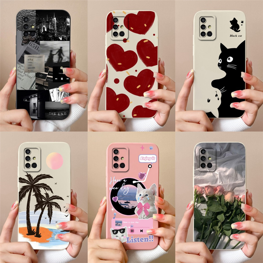 Ốp Mới Nóng Cho Samsung Galaxy A71 A72 A73 4G 5G Hoạt Hình Dễ Thương Gấu Trúc Silicon Mềm Chống Sốc 