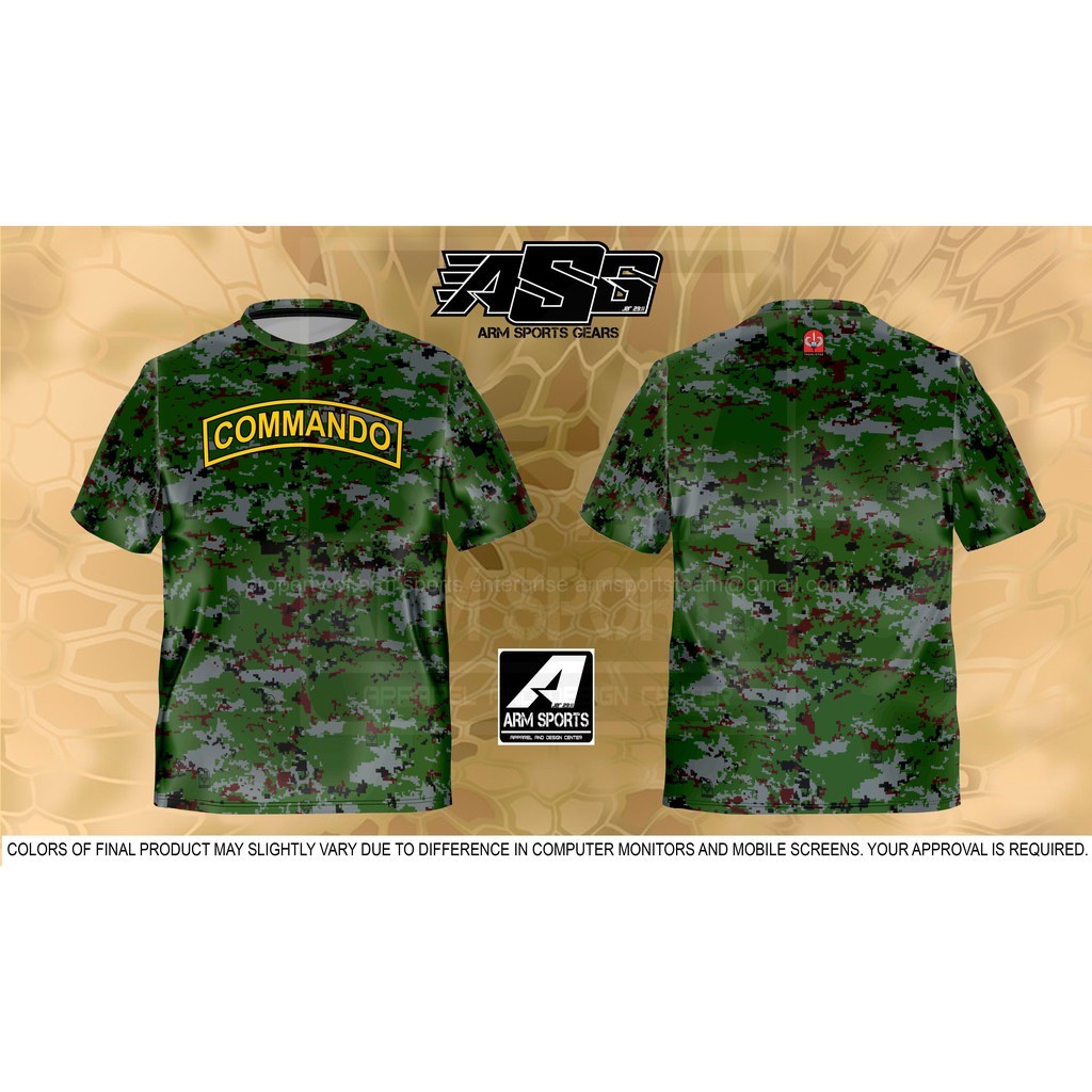 Mùa hè FULL SUBLIMATION SAF PATTERN COMMANDO VÀNG IN ÁO THUN 3D Size XXS-6XL size: s-5xl