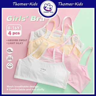 [THOMAS KIDS] Đồ lót 4 mảnh cho bé gái Áo Vest Cotton nguyên chất thoải mái cho trẻ em Áo ngực sân khấu phát triển