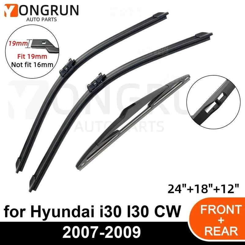 3 Khăn Lau Xe Ô Tô Cho Xe Hyundai i30 I30 CW 2007-2009 Kính Chắn Gió Phía Trước Phía Sau Bốn Mùa Bền