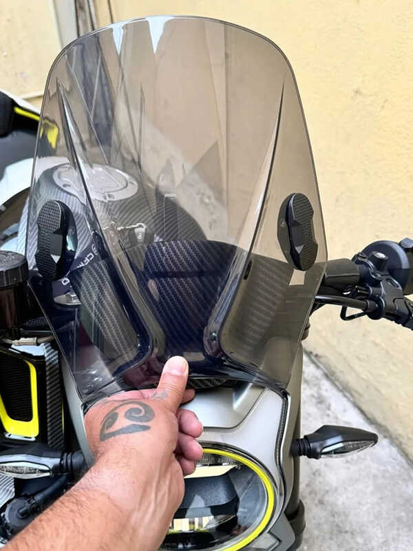 Thích hợp cho Spring Breeze 700CL-X CLX700 Kính chắn gió xe máy Đèn pha tròn Kính chắn gió đường phố