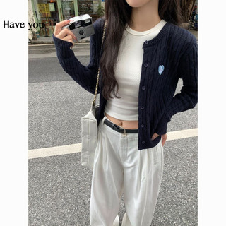 Áo khoác Cardigan dệt kim xoắn cho nữ mặc mùa thu cao cấp Sense Hàn Quốc Áo len ngắn hàng đầu nhỏ độc đáo
