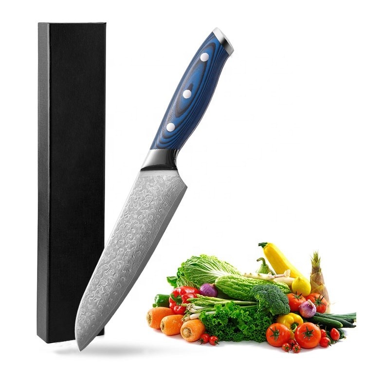 Tinderala 8 Inch 7 Inch Damascus Bếp Chuyên Nghiệp Nhật Bản Vg-10 Super S Chef Knife, Ergonomic G10 