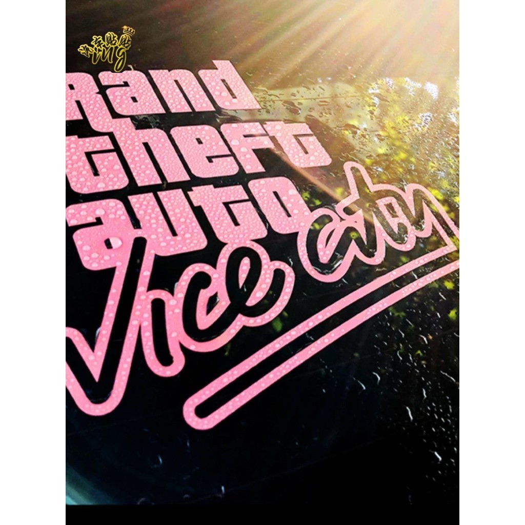 [Giảm giá] Nhãn dán ô tô Vice City GTA Kính chắn gió Trang trí Decal Văn bản Nhãn dán tiếng Anh R St