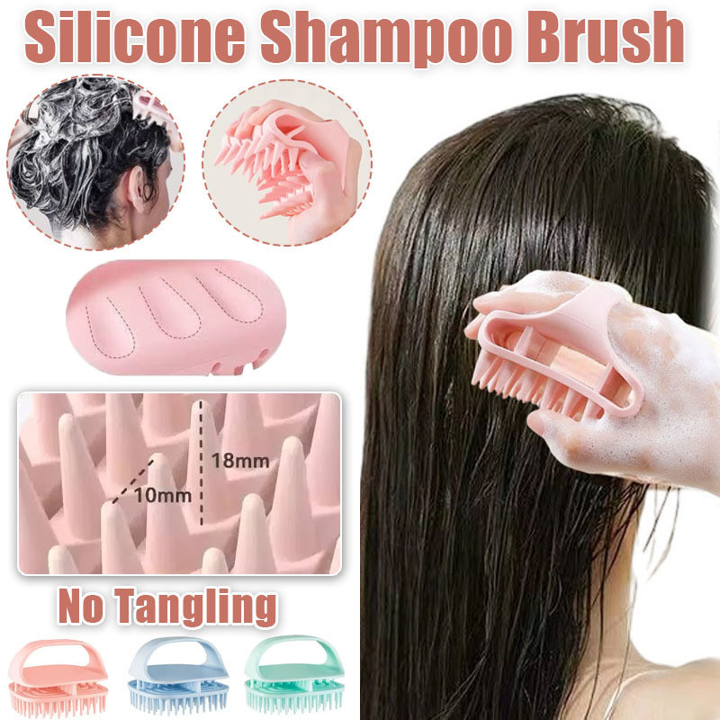 Lược mát xa da đầu Bàn chải dầu gội silicon Bàn chải da đầu Lược Massage đầu Bàn chải mát xa da đầu 