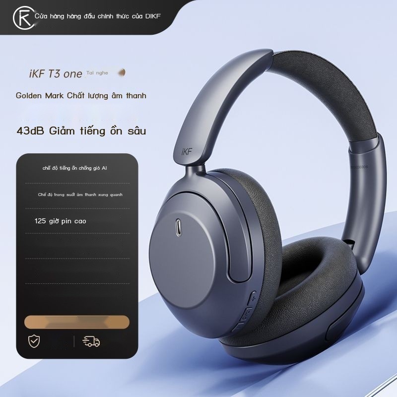 iKF T3 one Tai nghe khử tiếng ồn chủ động, tai nghe không dây Bluetooth, che phủ toàn diện để nghe