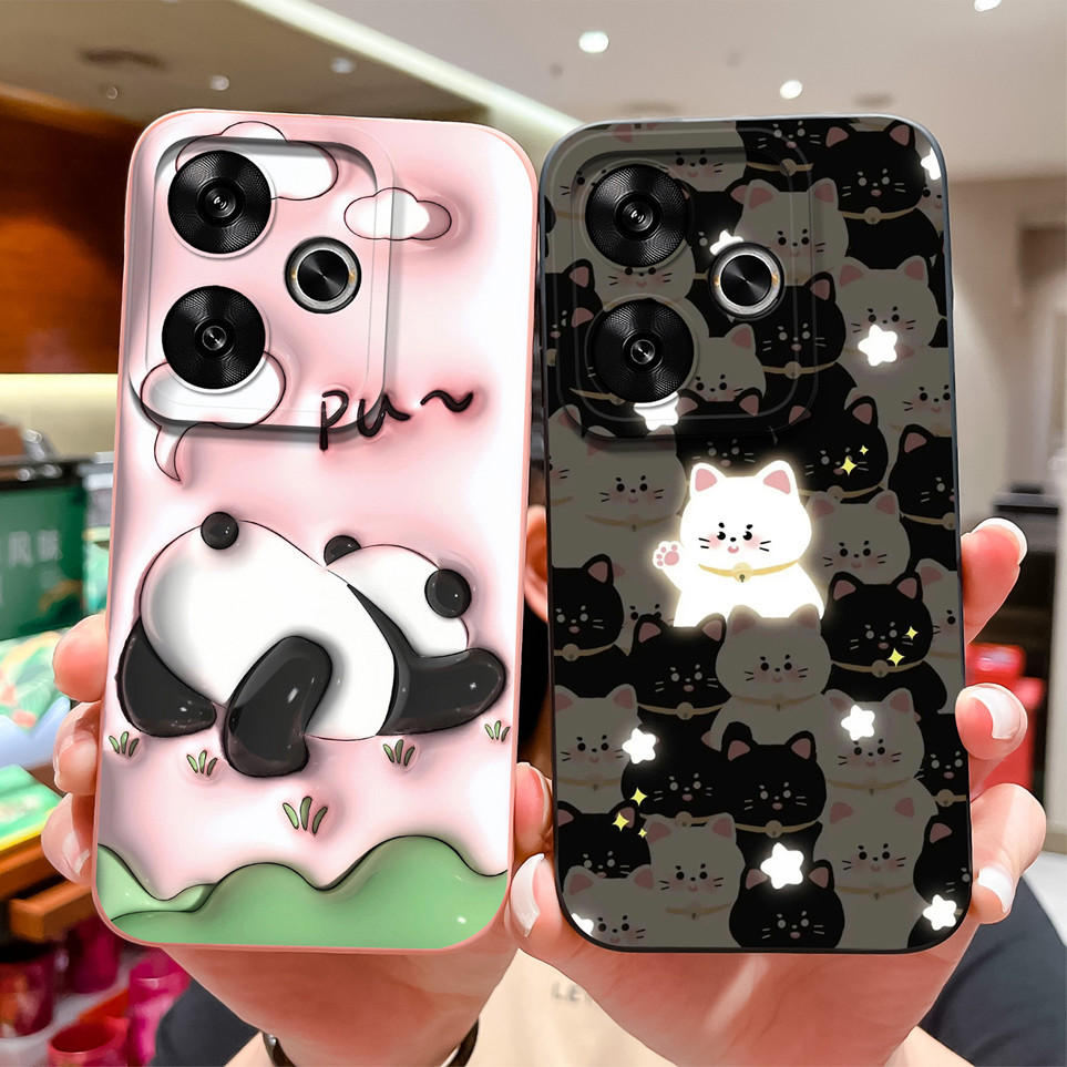 Ốp Lưng Dễ Thương Cho Xiaomi Redmi Turbo 3 Ốp Điện Thoại Hình Mèo Hoạt Hình Đáng Yêu Vỏ Bền Vuông Si
