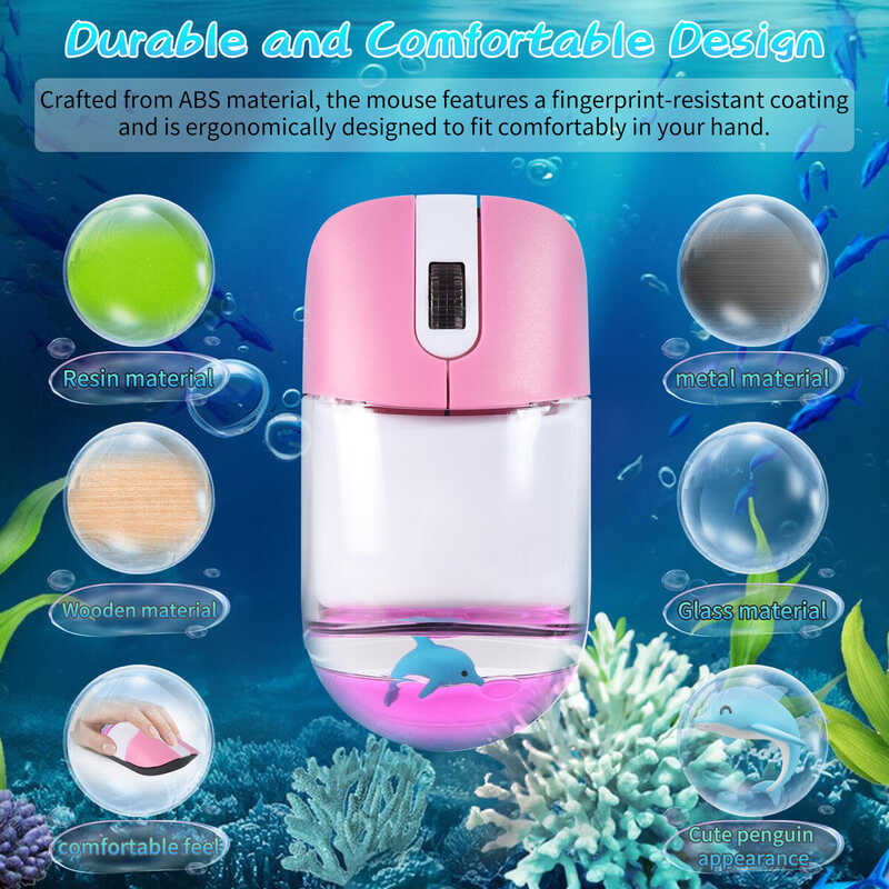 Aqua Chuột Nước Phao Không Dây 2 .4g / Bluetooth Dễ Thương Im Lặng Máy Tính Nổi Động Vật Thể Thao Ch