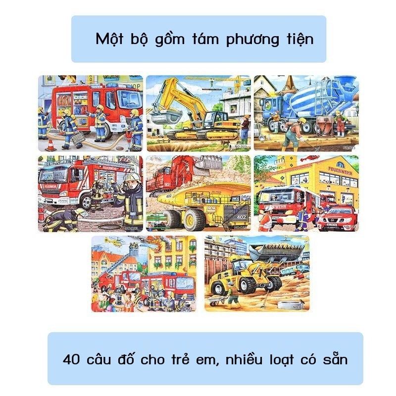 [GIÁ SỐC] 40Đồ chơi xếp hình xe công trình xe cứu hỏa xe đào xe giao thông cho bé trai đồ chơi giáo