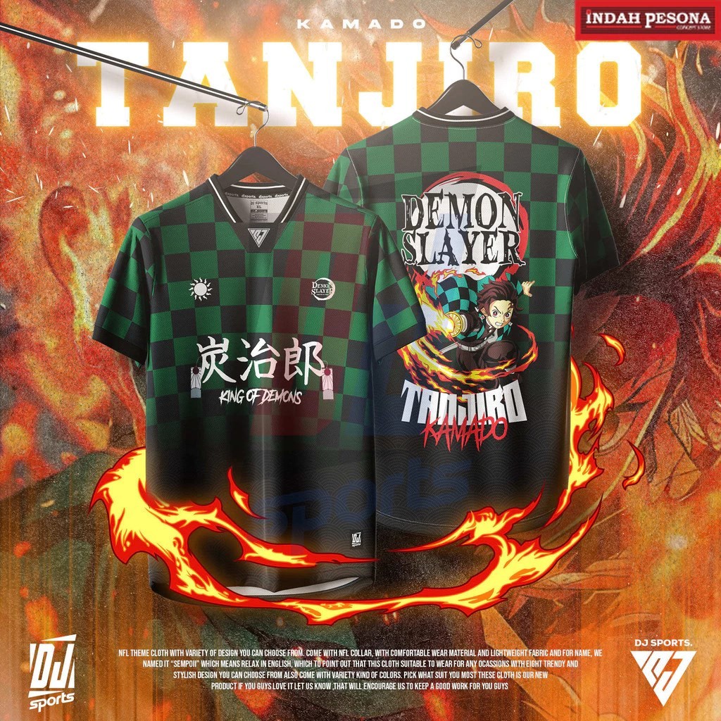 Jersey Demon Slayer Jersey Anime NFL Budak & Dewasa Áo thun Unisex
