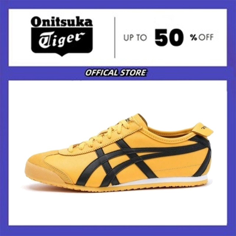 100% ORIGINAL Tiger Mexico 66 Men's And Women's Sports Shoes Casual Shoes Yellow Black 1183C102-751