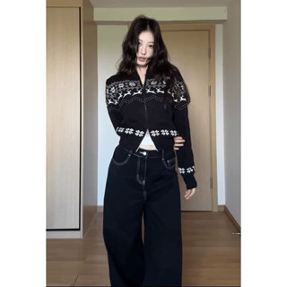 Shanmieleng Pháp Retro Áo Len Cao Cấp Áo Khoác Nữ Thiết Kế Mùa Thu Niche Dây Kéo Đan Cardigan Top Hợp Thời Trang