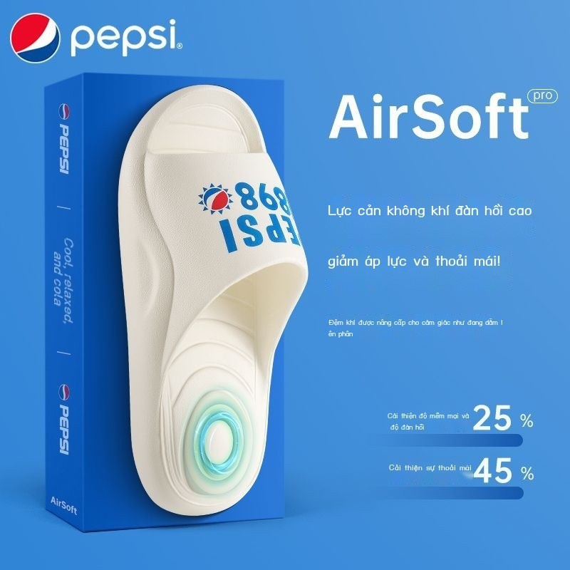 [Đa Năng] Dép nam mùa hè PEPSI/Pepsi shit-stepping dép nữ 2023 đệm khí mới dép chống trơn trượt chố