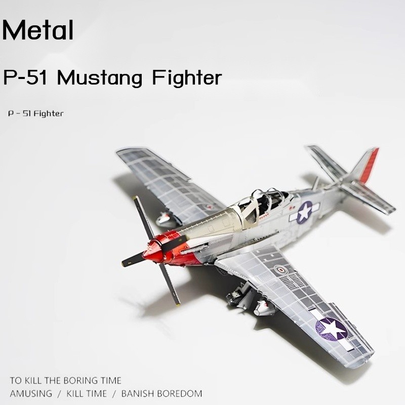 [GIÁ SỐC] P51 Mustang Fighter Full Metal Lắp ráp mô hình lắp ráp kim loại ba chiều 3D Mô hình Handm