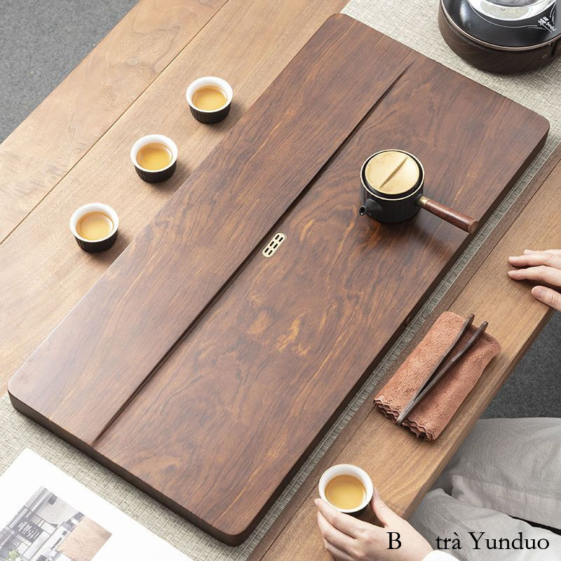 ☫ Khay trà nguyên khối bằng gỗ nguyên khối, bộ ấm trà gia đình, bàn trà đơn giản văn phòng, gỗ cẩm l