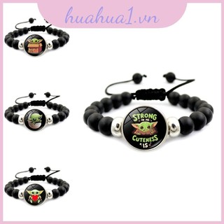 Sang Trọng Yoda Bé Thủy Tinh Đính Hạt Vòng Tay Hợp Thời Trang Mảnh Trang Sức Unisex