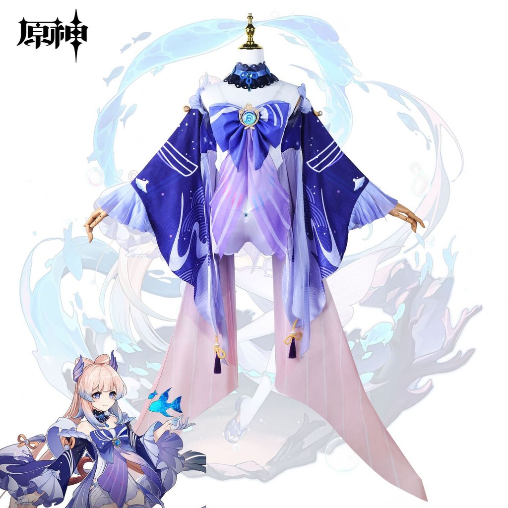 Gam Gnshin Influence Sangonomiya Kokomi Đồng Phục Nữ Cosplay Costum Kawaii Drss Anime Halloween Part