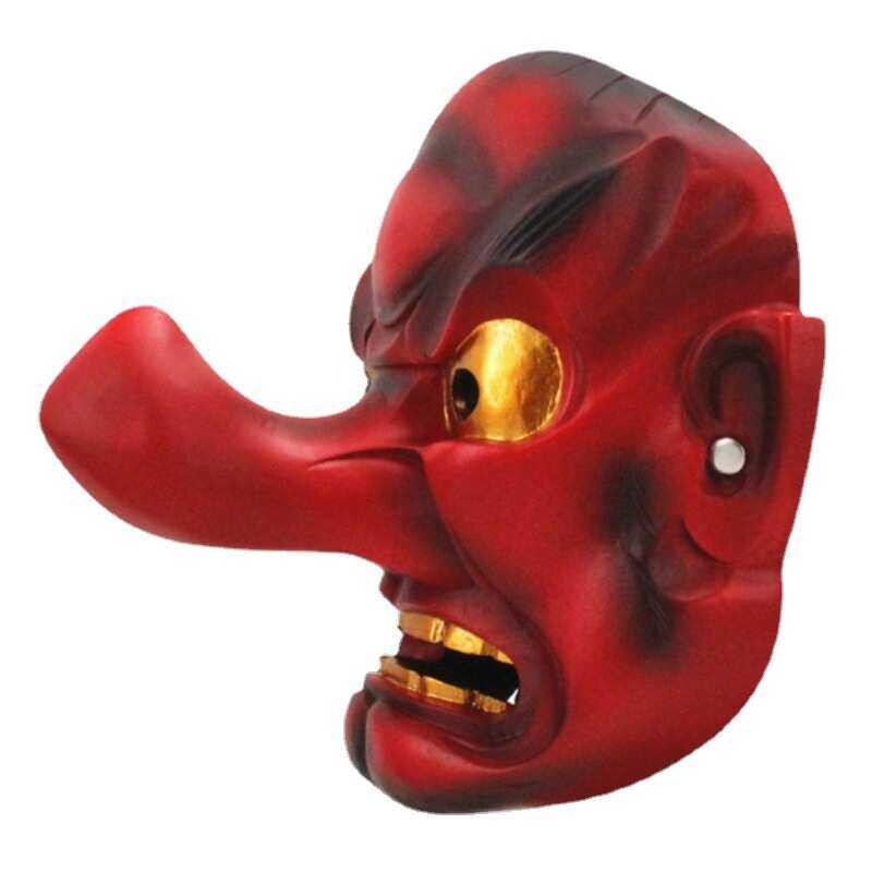 Mặt nạ nhựa đỏ style Tengu Nhật Bản cho Halloween