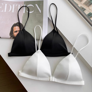   Phong cách mới  Áo ngực cô gái gợi cảm liền mạch Áo lót đệm mềm mại thoải mái Tam giác cốc nữ Đồ lót đẩy lên không dây 