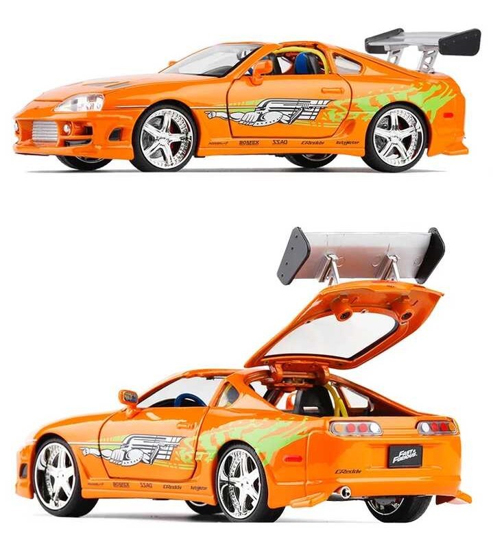 1:24 Speed&Furious Jada Brian 1995 Toyota Supra Mô Phỏng Cao Die Cast Metal Alloy Model Car Đ