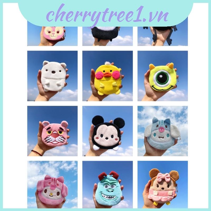 New Disney Sanrio Mini Coin bag plush Peripheral Plush Cartoon Cute Animal Coin Purse Accessories gi